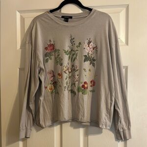 Forever 21 Sage Green Floral Botanics Tee
